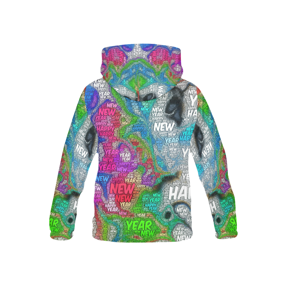 WordArt Happy new Year by FeelGood All Over Print Hoodie for Kid (USA Size) (Model H13)