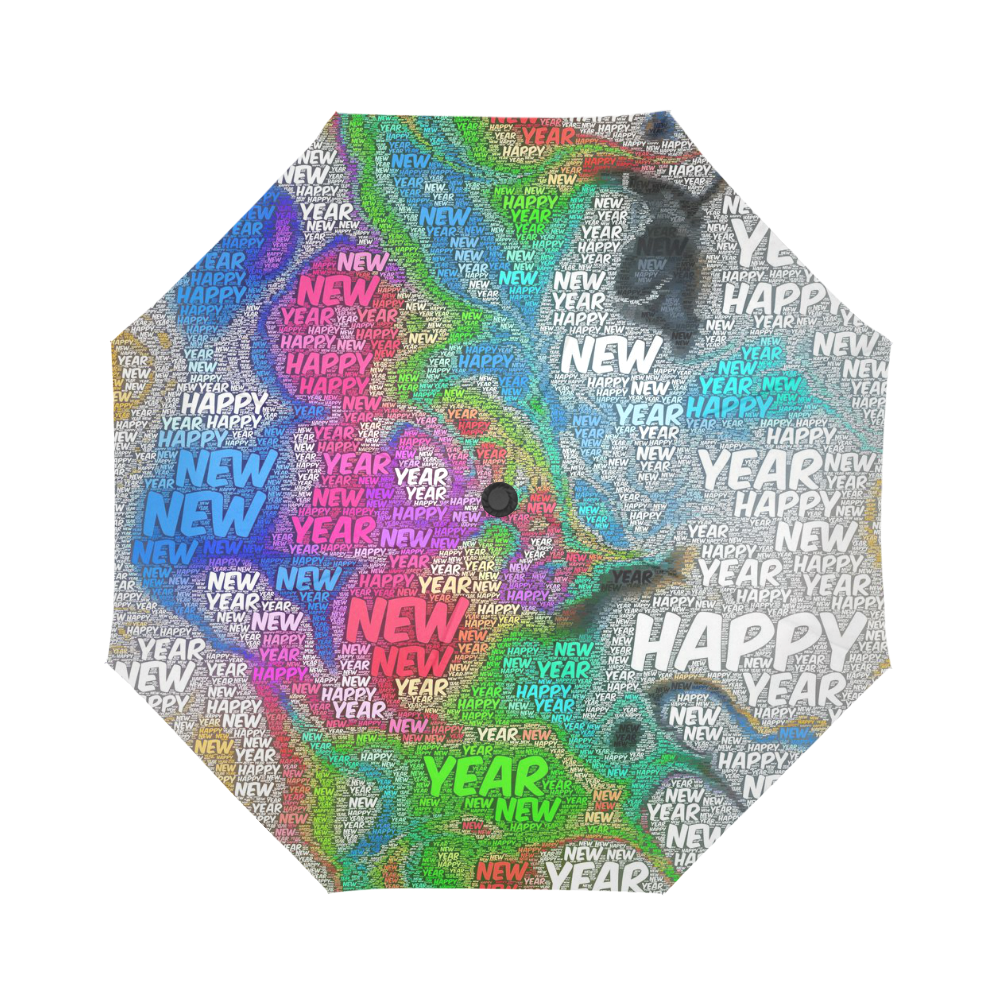 WordArt Happy new Year by FeelGood Auto-Foldable Umbrella (Model U04)