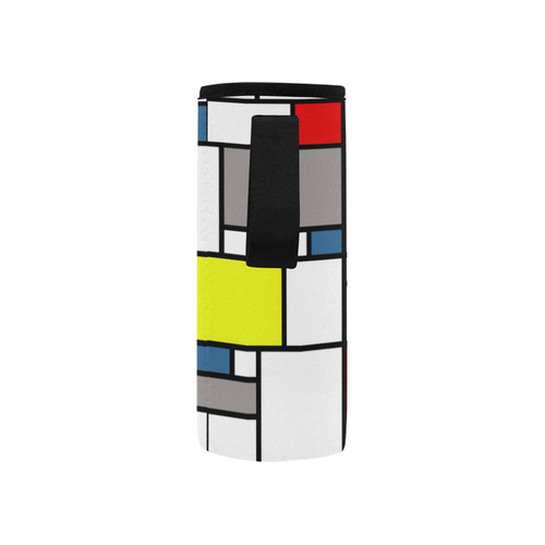 Mondrian style design Neoprene Water Bottle Pouch/Small