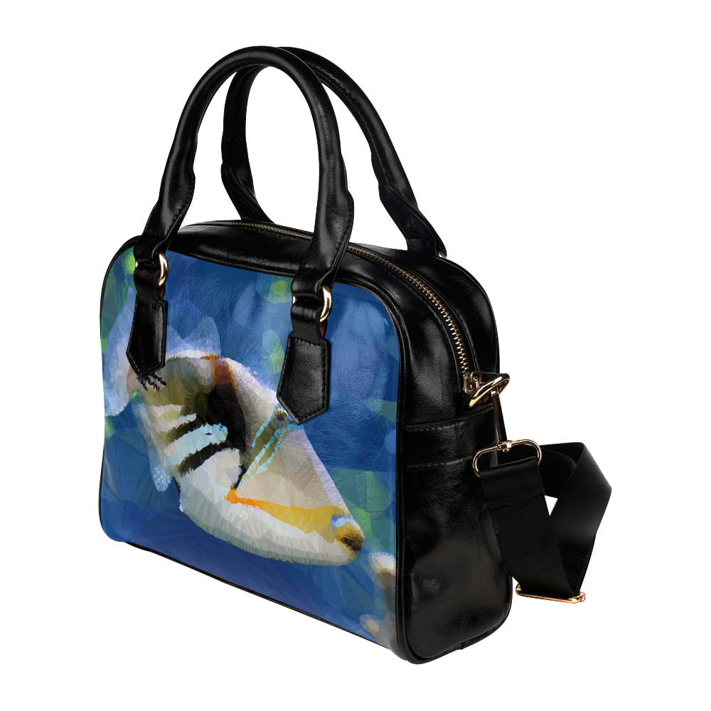 Reef Fish Low Poly Geometric Polygon Art Shoulder Handbag (Model 1634)