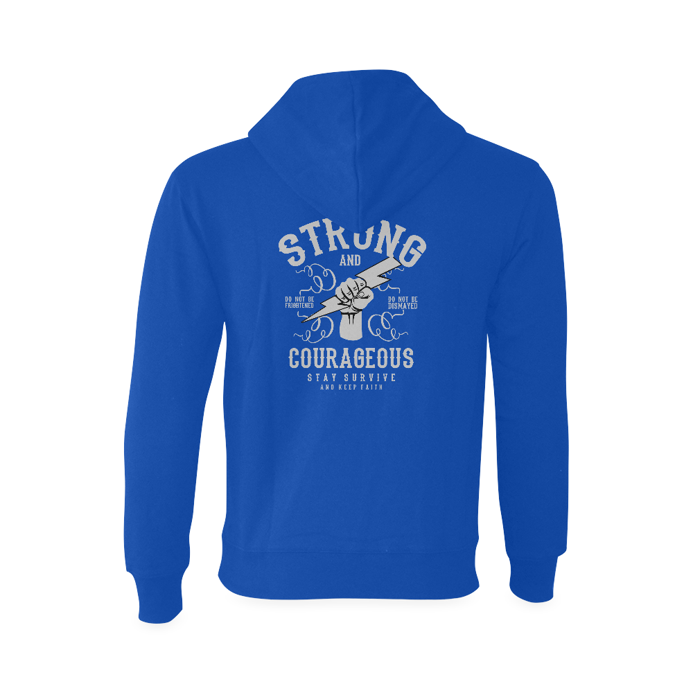 Strong and Courageous Blue Oceanus Hoodie Sweatshirt (Model H03)