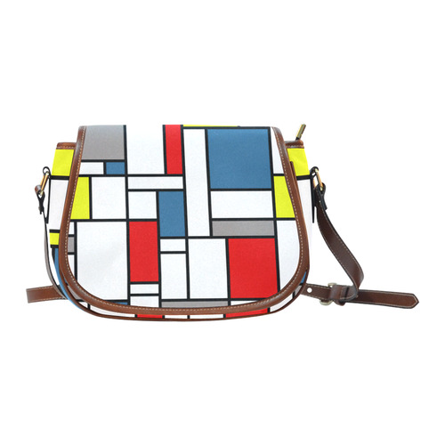 Mondrian style design Saddle Bag/Small (Model 1649) Full Customization