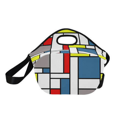 Mondrian style design Neoprene Lunch Bag/Large (Model 1669)