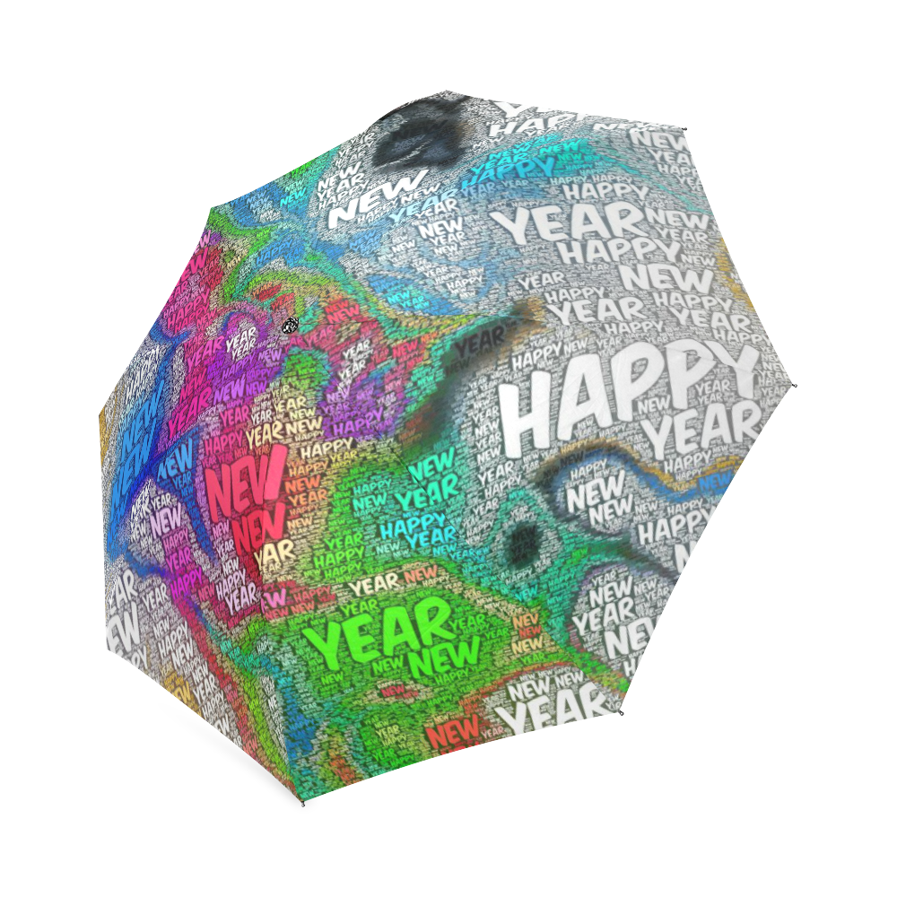 WordArt Happy new Year by FeelGood Foldable Umbrella (Model U01)
