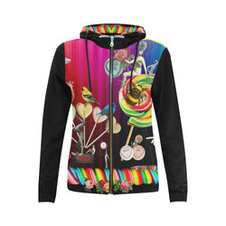 Sweet Rainbow Dreams All Over Print Full Zip Hoodie for Women (Model H14)