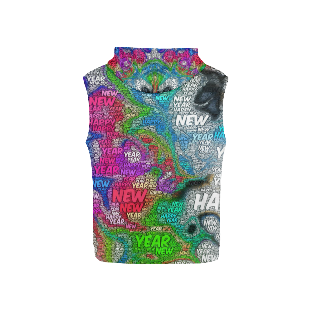 WordArt Happy new Year by FeelGood All Over Print Sleeveless Hoodie for Kid (Model H15)