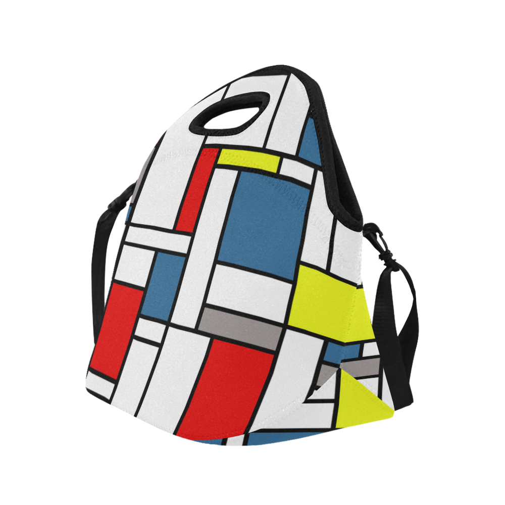 Mondrian style design Neoprene Lunch Bag/Large (Model 1669)