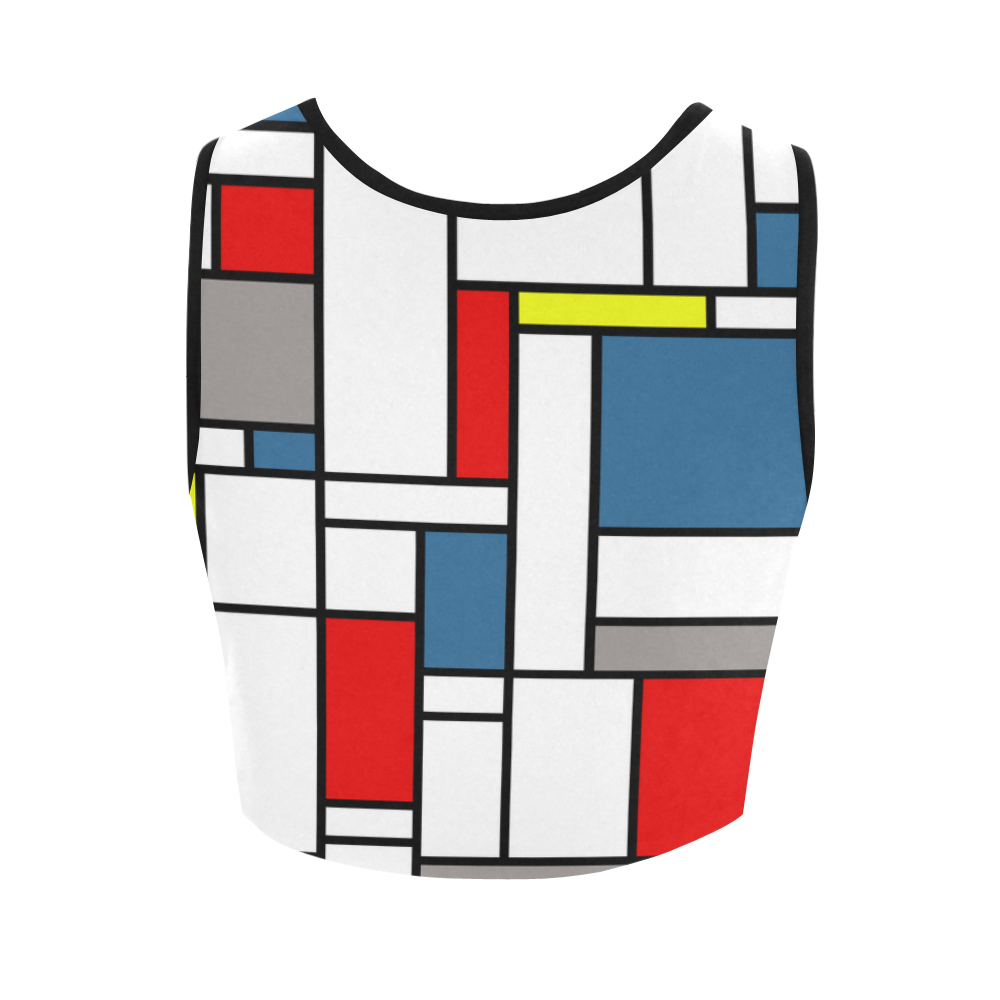 Mondrian style design Women's Crop Top (Model T42)