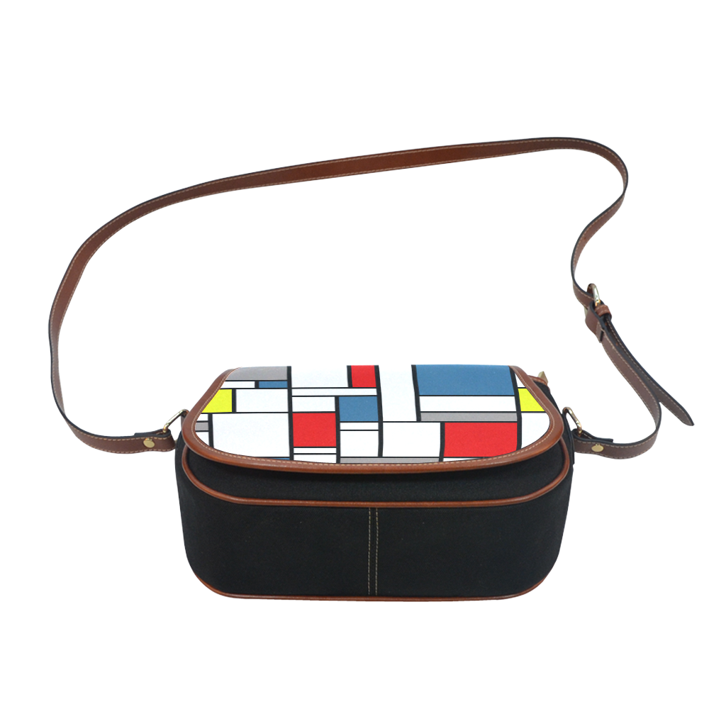 Mondrian style design Saddle Bag/Small (Model 1649)(Flap Customization)