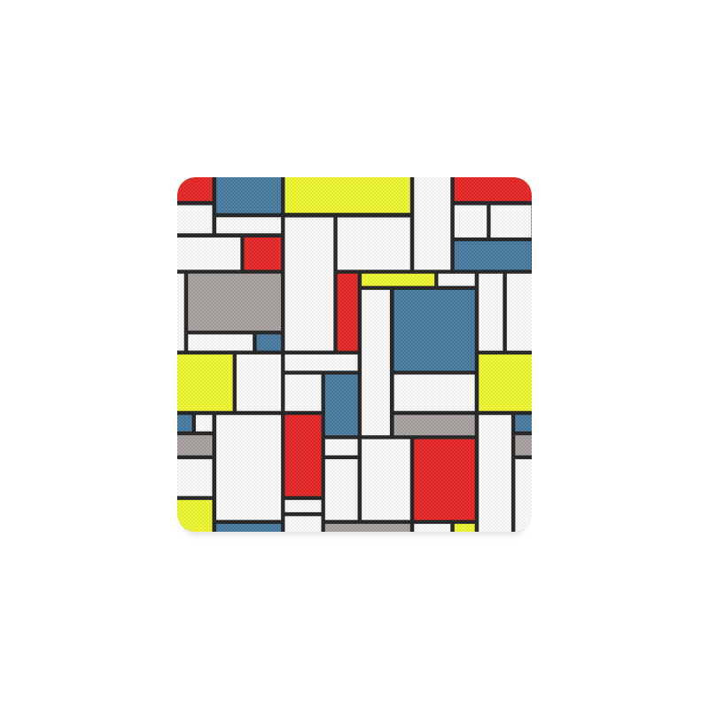 Mondrian style design Square Coaster