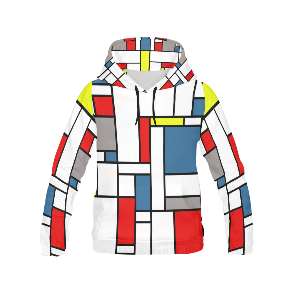 Mondrian style design All Over Print Hoodie for Women (USA Size) (Model H13)