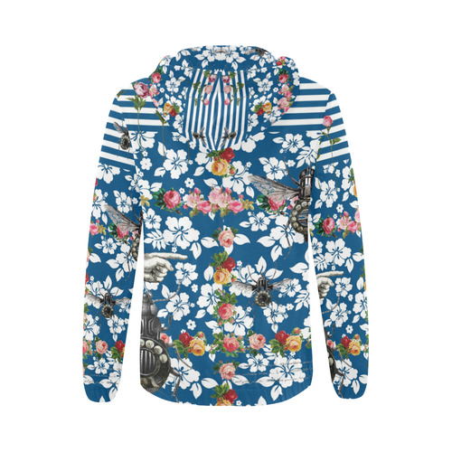 Rotary Bugs on The Canal All Over Print Full Zip Hoodie for Women (Model H14)