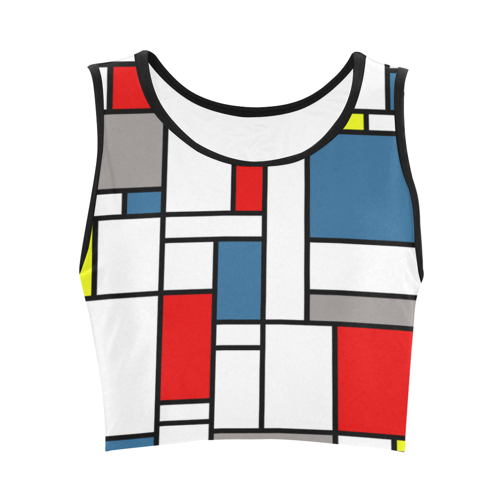 Mondrian style design Women's Crop Top (Model T42)