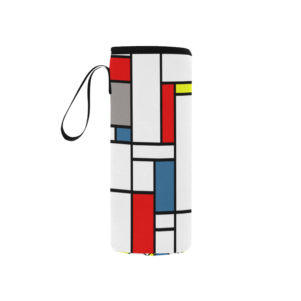 Mondrian style design Neoprene Water Bottle Pouch/Small