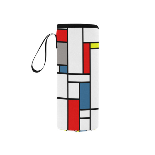 Mondrian style design Neoprene Water Bottle Pouch/Small
