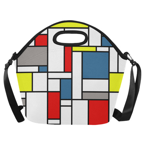 Mondrian style design Neoprene Lunch Bag/Large (Model 1669)