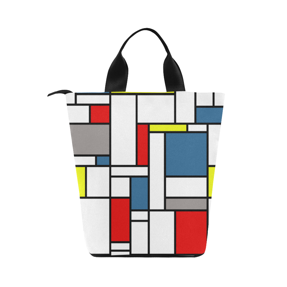 Mondrian style design Nylon Lunch Tote Bag (Model 1670)
