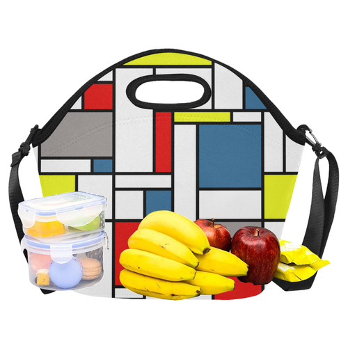 Mondrian style design Neoprene Lunch Bag/Large (Model 1669)