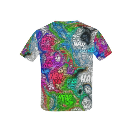 WordArt Happy new Year by FeelGood Kids' All Over Print T-shirt (USA Size) (Model T40)