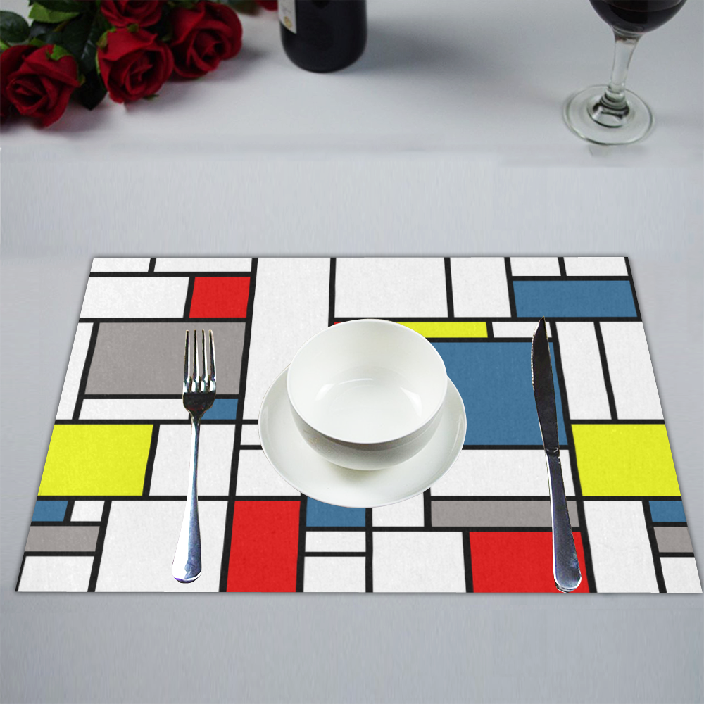Mondrian style design Placemat 14’’ x 19’’ (Set of 4)