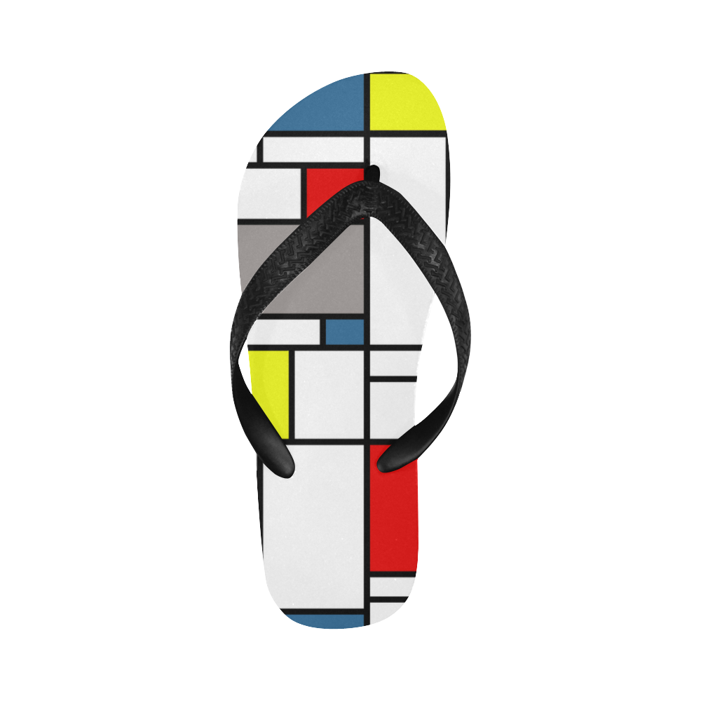 Mondrian style design Flip Flops for Men/Women (Model 040)