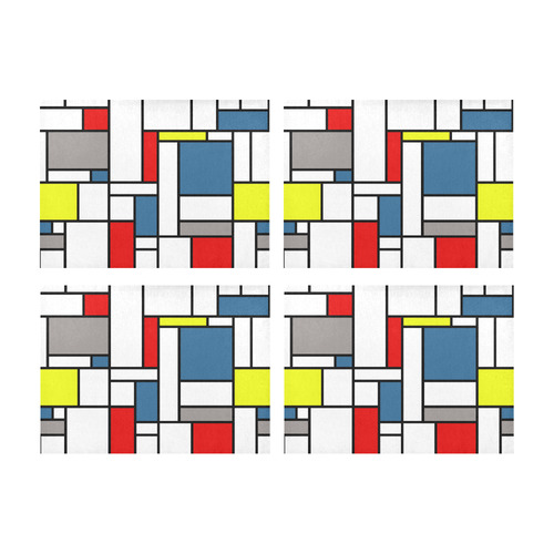 Mondrian style design Placemat 14’’ x 19’’ (Set of 4)