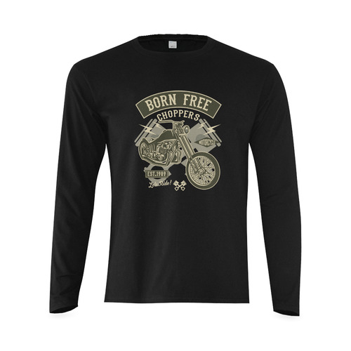 Born Free Chopper Black Sunny Men's T-shirt (long-sleeve) (Model T08)