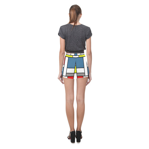 Mondrian style design Briseis Skinny Shorts (Model L04)