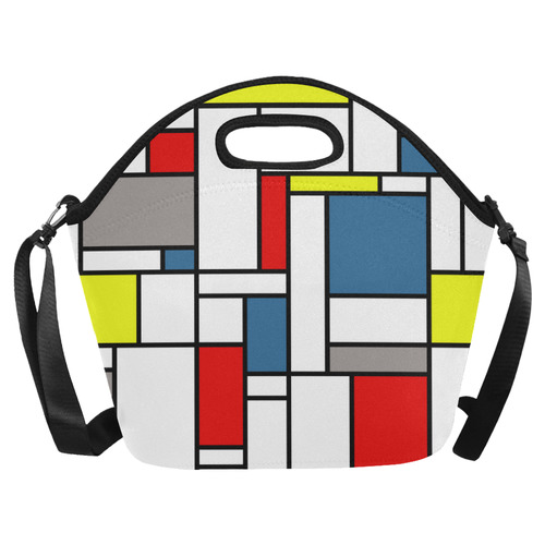 Mondrian style design Neoprene Lunch Bag/Large (Model 1669)