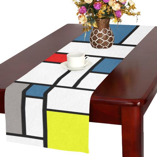Mondrian style design Table Runner 16x72 inch