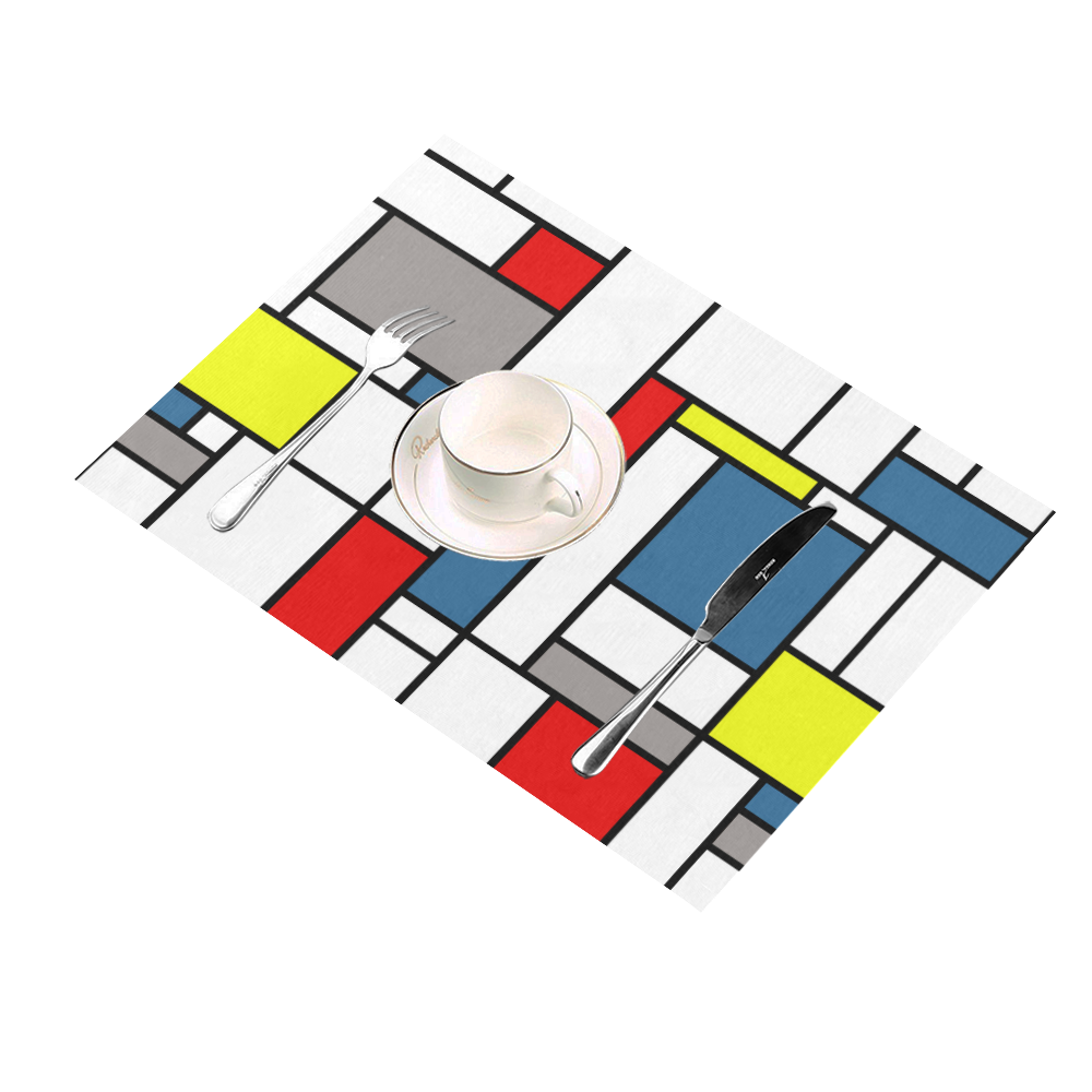 Mondrian style design Placemat 14’’ x 19’’ (Set of 4)