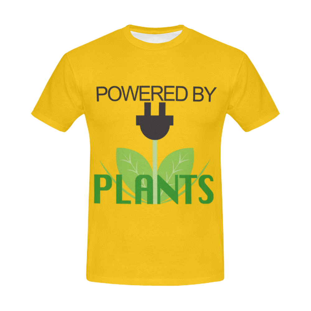 Powered by Plants Shirt All Over Print T-Shirt for Men (USA Size) (Model T40)