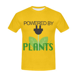 Powered by Plants Shirt All Over Print T-Shirt for Men (USA Size) (Model T40)