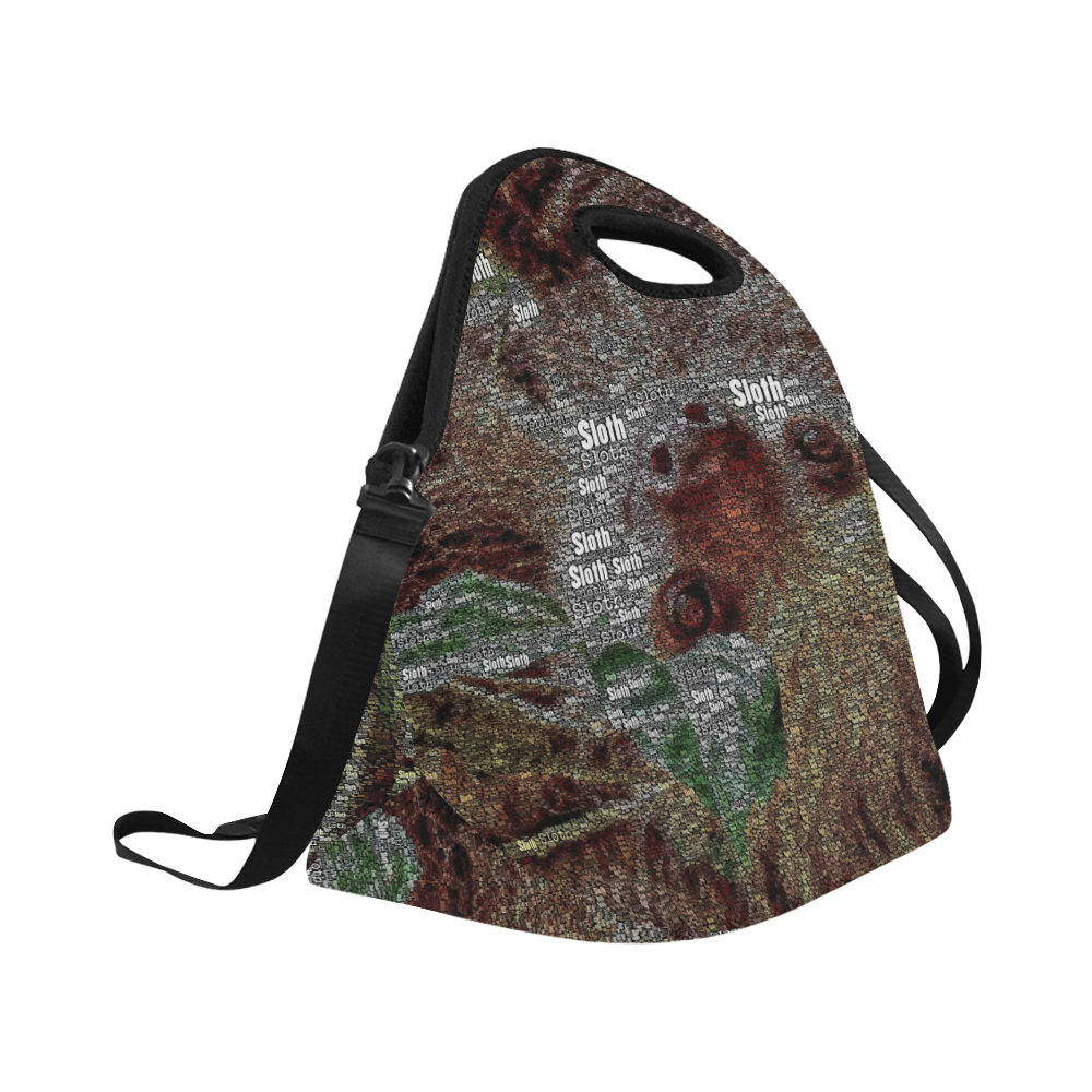WordArt Sloth by FeelGood Neoprene Lunch Bag/Large (Model 1669)