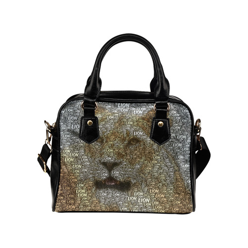 WordArt Lion by FeelGood Shoulder Handbag (Model 1634)