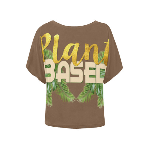 Tropical Plant Based Batwing Women's Batwing-Sleeved Blouse T shirt (Model T44)