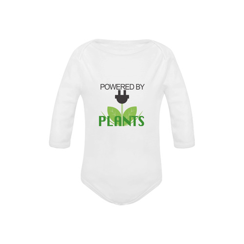 Powered by Plants Onesie Baby Powder Organic Long Sleeve One Piece (Model T27)