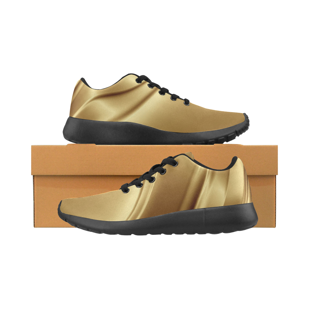 gold satin Kid's Running Shoes (Model 020)