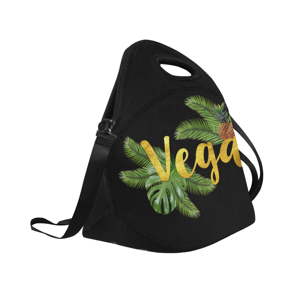 Tropical Pineapple Vegan Lunch Bag Neoprene Lunch Bag/Large (Model 1669)