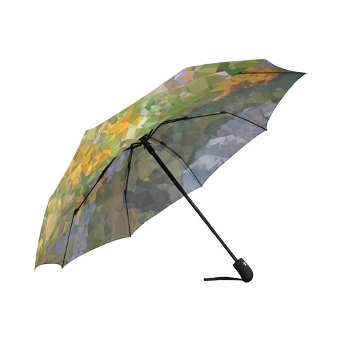 Mountain Floral Landscape Low Polygon Art Auto-Foldable Umbrella (Model U04)