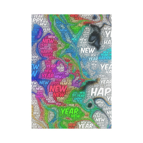 WordArt Happy new Year by FeelGood Garden Flag 28''x40'' （Without Flagpole）