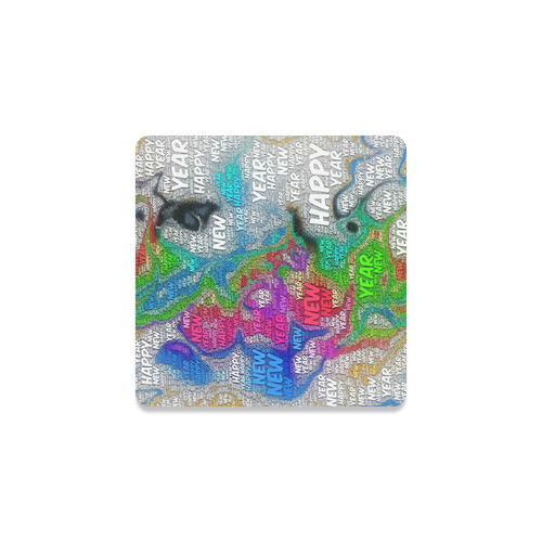 WordArt Happy new Year by FeelGood Square Coaster