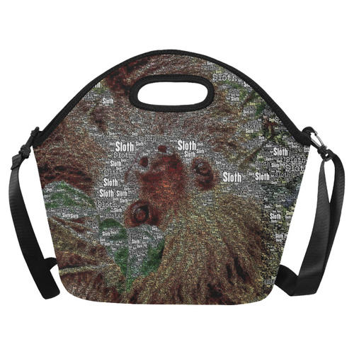 WordArt Sloth by FeelGood Neoprene Lunch Bag/Large (Model 1669)