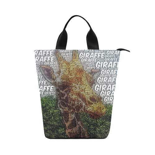 WordArt Giraffe by FeelGood Nylon Lunch Tote Bag (Model 1670)