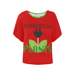 Powered by Plants Batwing Women's Batwing-Sleeved Blouse T shirt (Model T44)