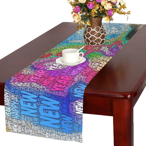 WordArt Happy new Year by FeelGood Table Runner 16x72 inch
