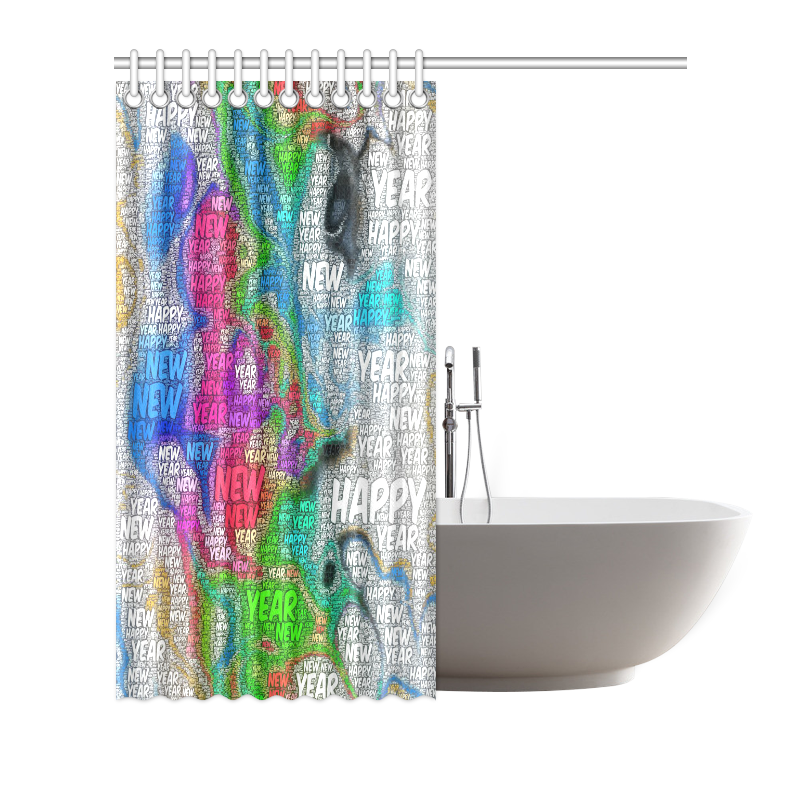 WordArt Happy new Year by FeelGood Shower Curtain 72"x72"