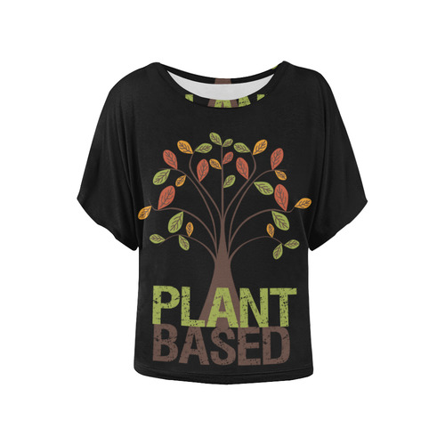 Plant Based Tree Batwing Women's Batwing-Sleeved Blouse T shirt (Model T44)