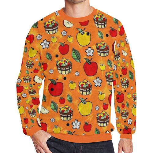 Apple Popart by Nico Bielow Men's Oversized Fleece Crew Sweatshirt (Model H18)