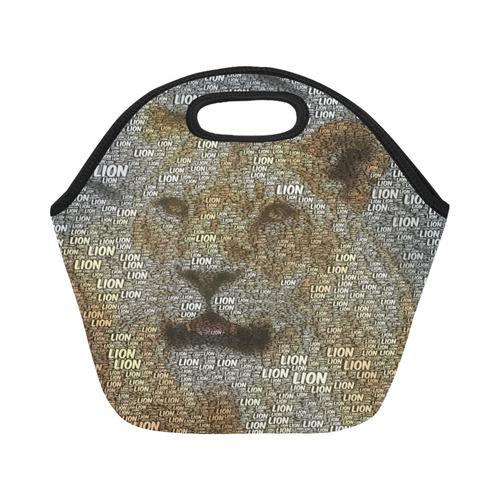 WordArt Lion by FeelGood Neoprene Lunch Bag/Small (Model 1669)